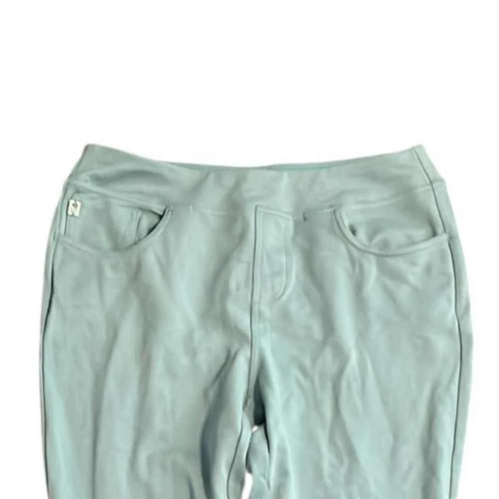 Belle by Kim Gravel Light Teal Cropped Pants with Zipper Accents - Picture 2 of 7